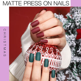 Teenitor Press on Nails showing French tip designs in nude and pink