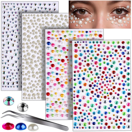 Teenitor Rhinestone Stickers 1300PCS front view with assorted colours