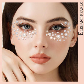 Teenitor self-adhesive face gems displayed with precision tweezers