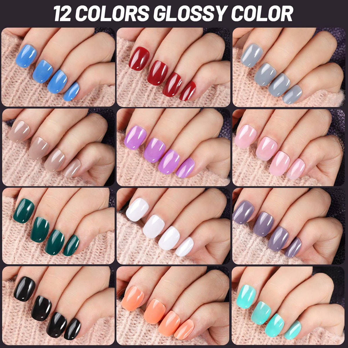 Teenitor short glossy press on nails displayed in a kit