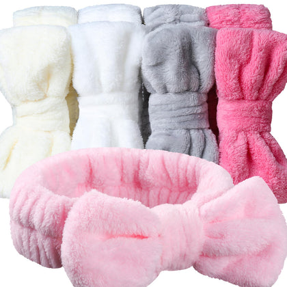 Teenitor Spa Headband 5 Pack in various colours including Pink, White, Grey, Beige, and Hot Pink