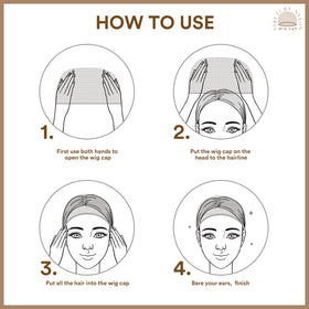 Teenitor wig caps in use with long hair pinned
