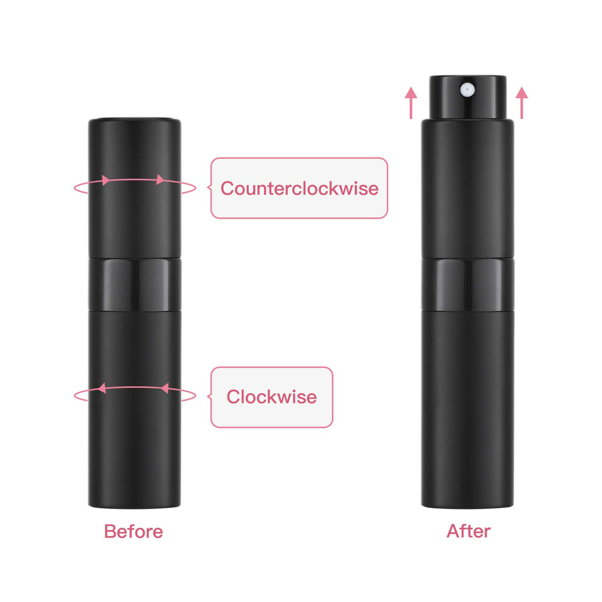 Tekson Travel Perfume Atomizer 8ml in pink, lifestyle scene