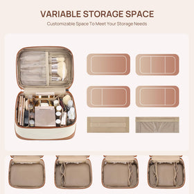 Telena Large Makeup Bag in pink colour on a vanity
