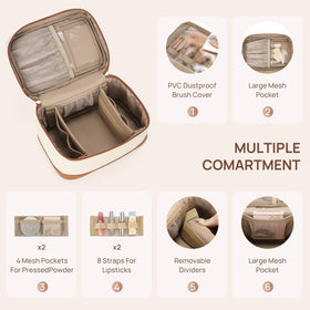 Telena Large Makeup Bag side view showing top handle