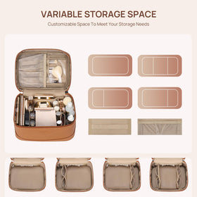 Telena Large Makeup Bag side view with top handle