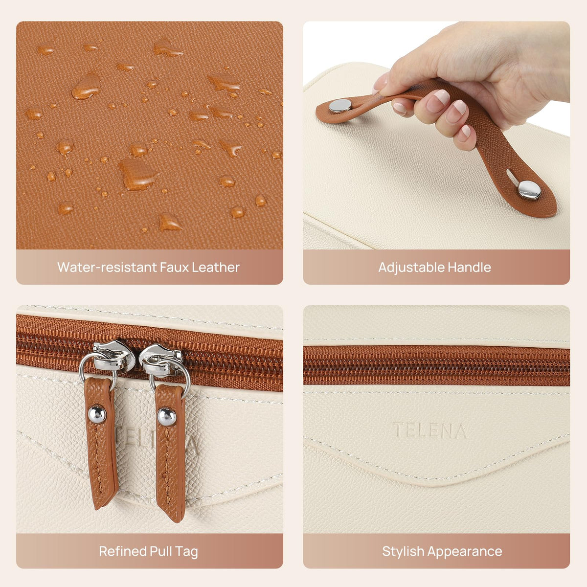 Telena Large Makeup Bag with detachable pouch