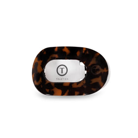 Teleties Medium Flat Round Hair Clip in Tortoise front view