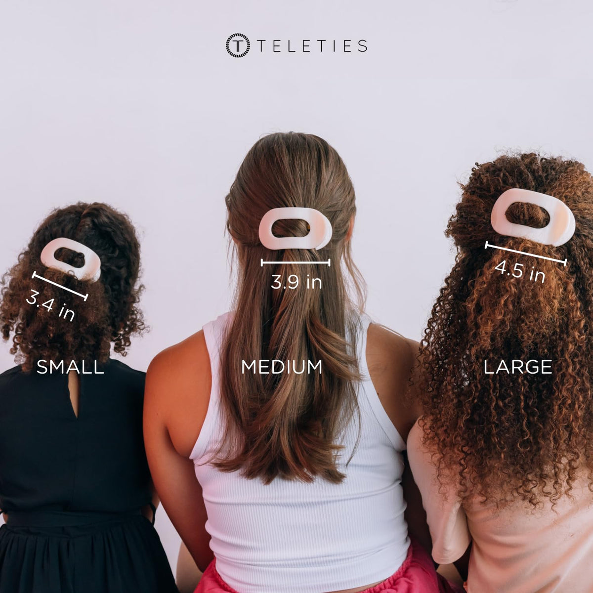 Teleties Medium Flat Round Hair Clip packaging