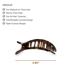 Teleties Medium Flat Round Hair Clip showing bendable teeth