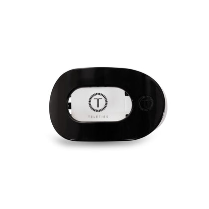 Teleties Small Flat Round Clip in Jet Black front view