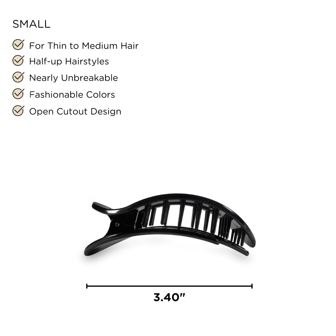 Teleties Small Flat Round Clip showing bendable teeth feature