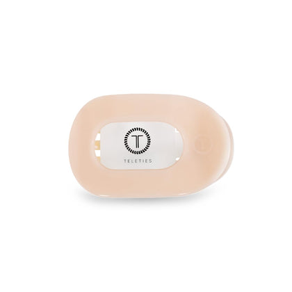 Teleties Small Flat Round Hair Clip in Almond Beige front view