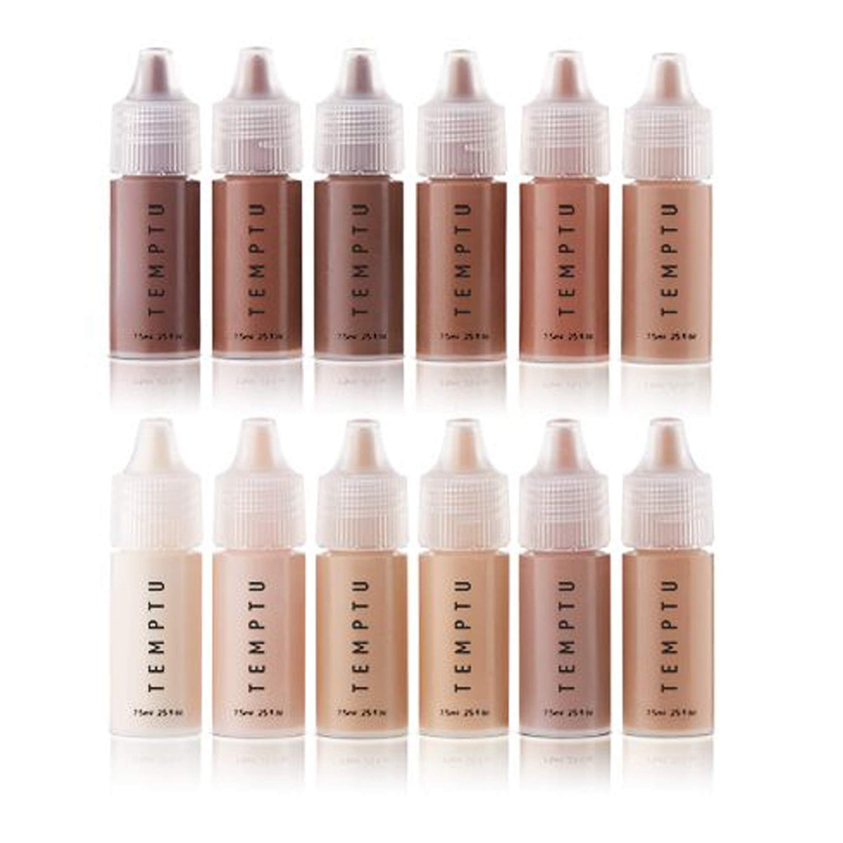 TEMPTU S/B Airbrush Foundation 12 bottles in clear carrying case