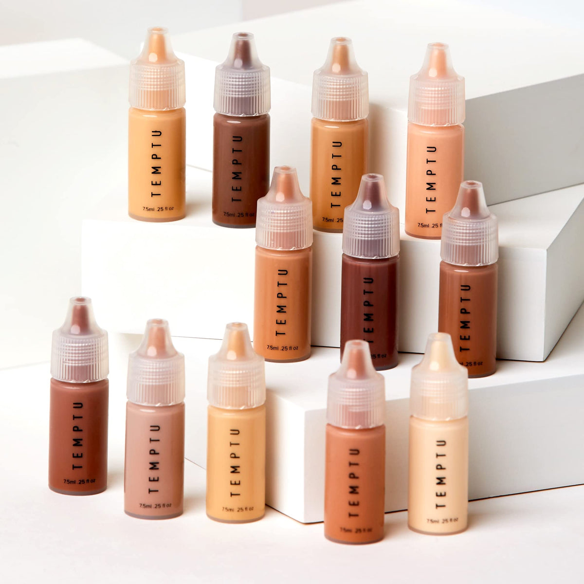 TEMPTU S/B Airbrush Foundation set displayed on vanity