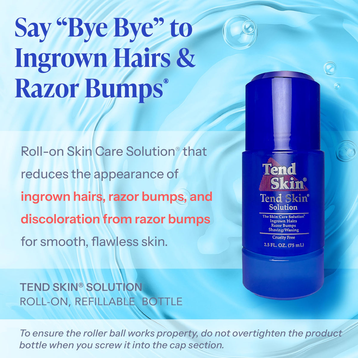 Tend Skin Roll-On Solution side view showing applicator