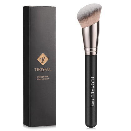 TEOYALL 170S Foundation Brush angled view with tilted bristles