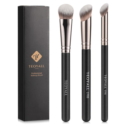 TEOYALL 3Pcs Concealer Brush Set angled brush front view