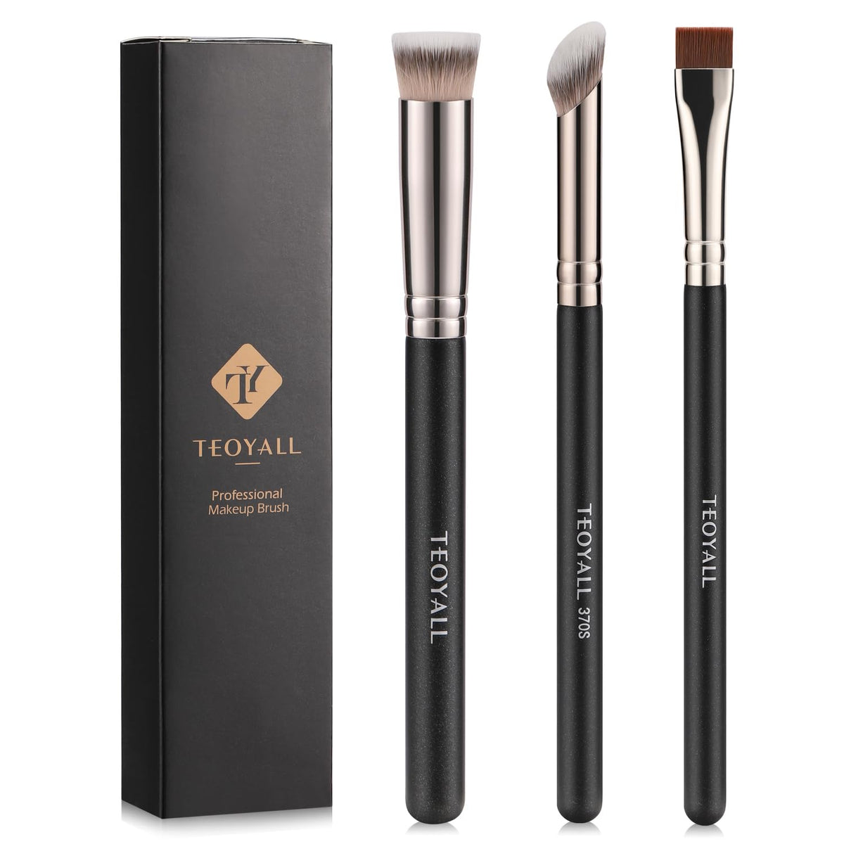 TEOYALL 3Pcs Detail Brush Set angled brush front view