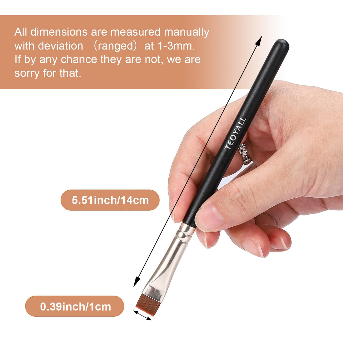 TEOYALL 3Pcs Detail Brush Set in elegant packaging