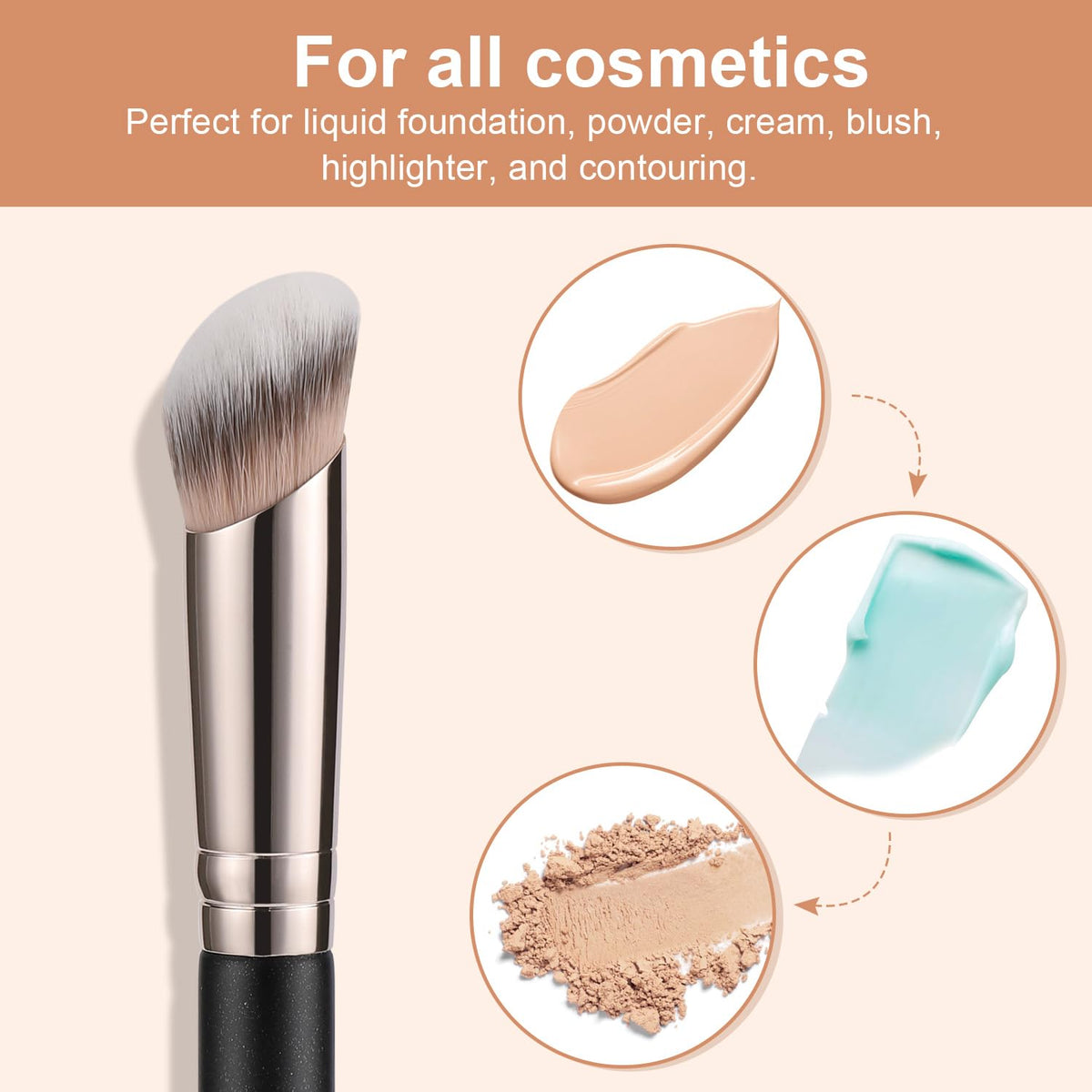TEOYALL brush set displayed with makeup products