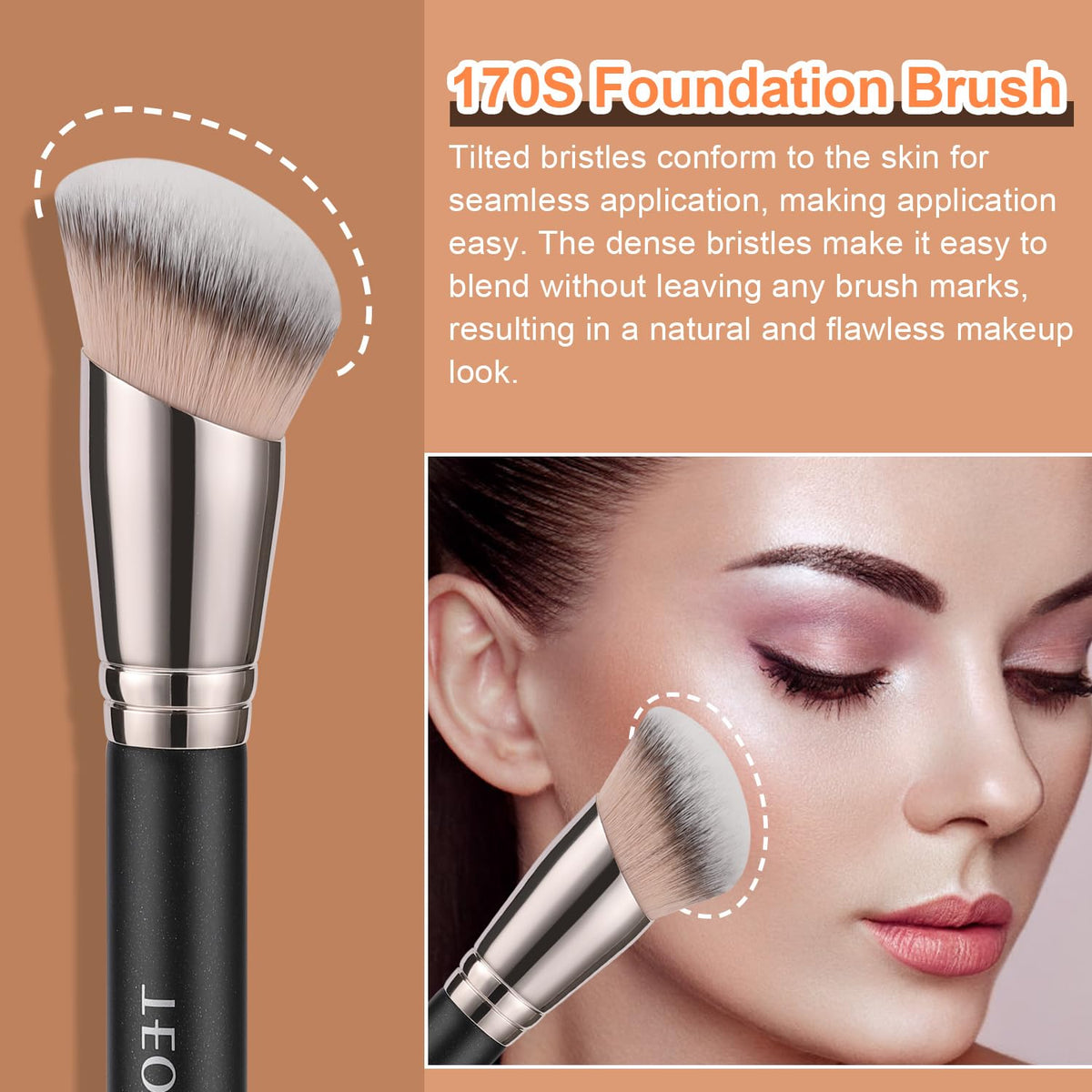 TEOYALL ergonomic wooden handle brush side view