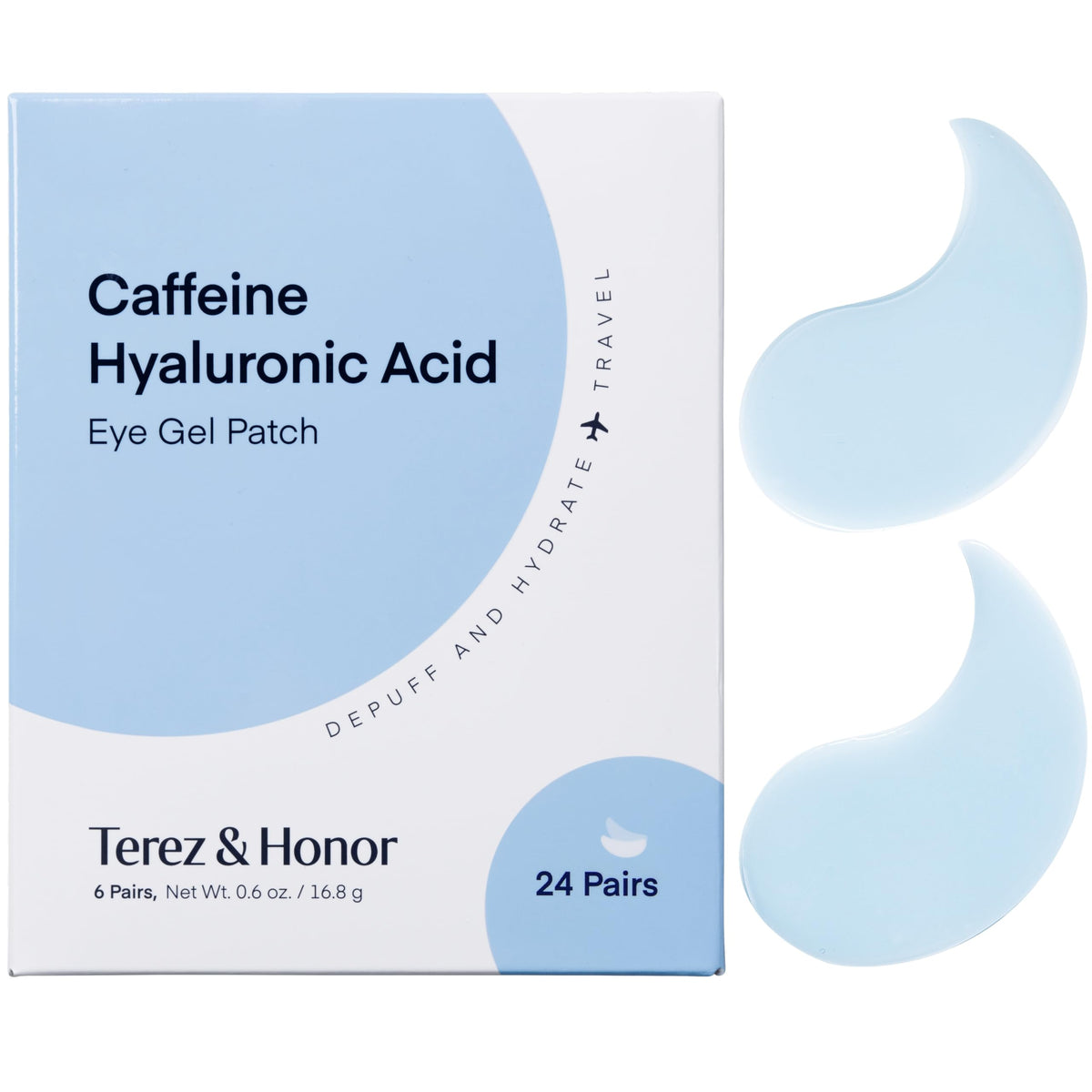 TEREZ & HONOR Caffeine Eye Patches front view packaging