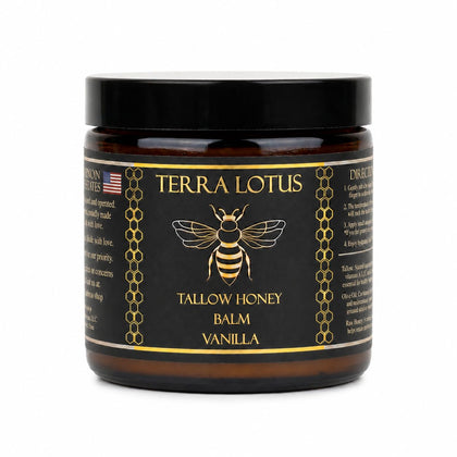 Terra Lotus Organic Grass-Fed Beef Tallow Balm 4 Oz Vanilla front view
