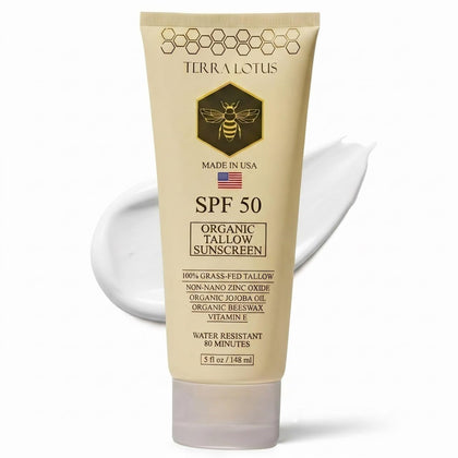 Terra Lotus Organic Tallow Mineral Sunscreen SPF 50 front view