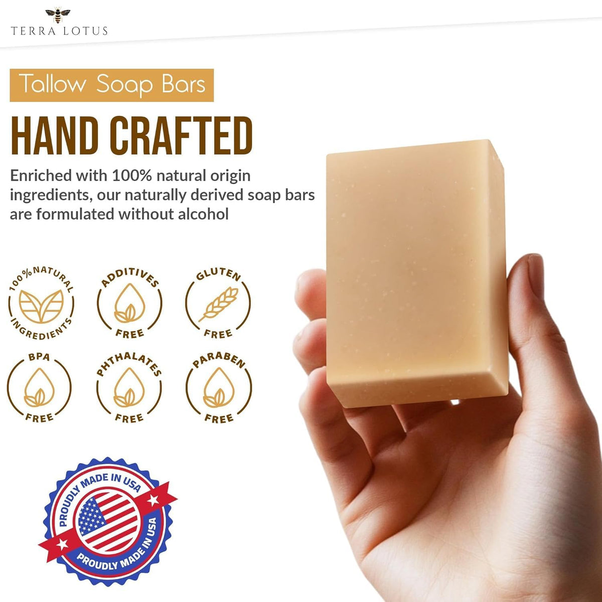 Terra Lotus Organic Tallow Soap 3 Pack Lavender packaging