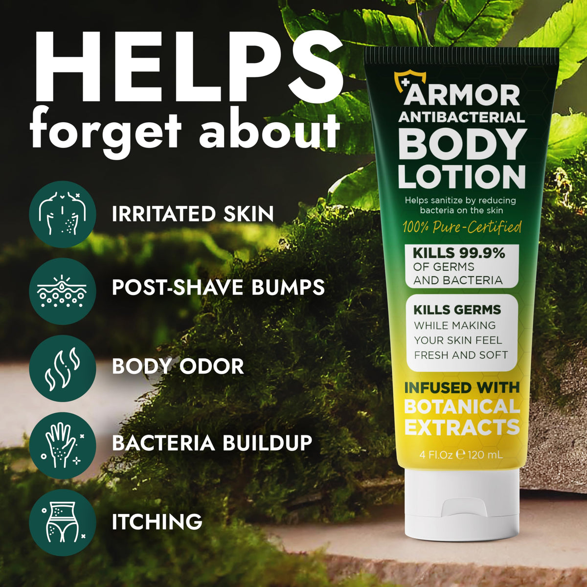 Terramed Antibacterial Body Lotion 150g packaging side view
