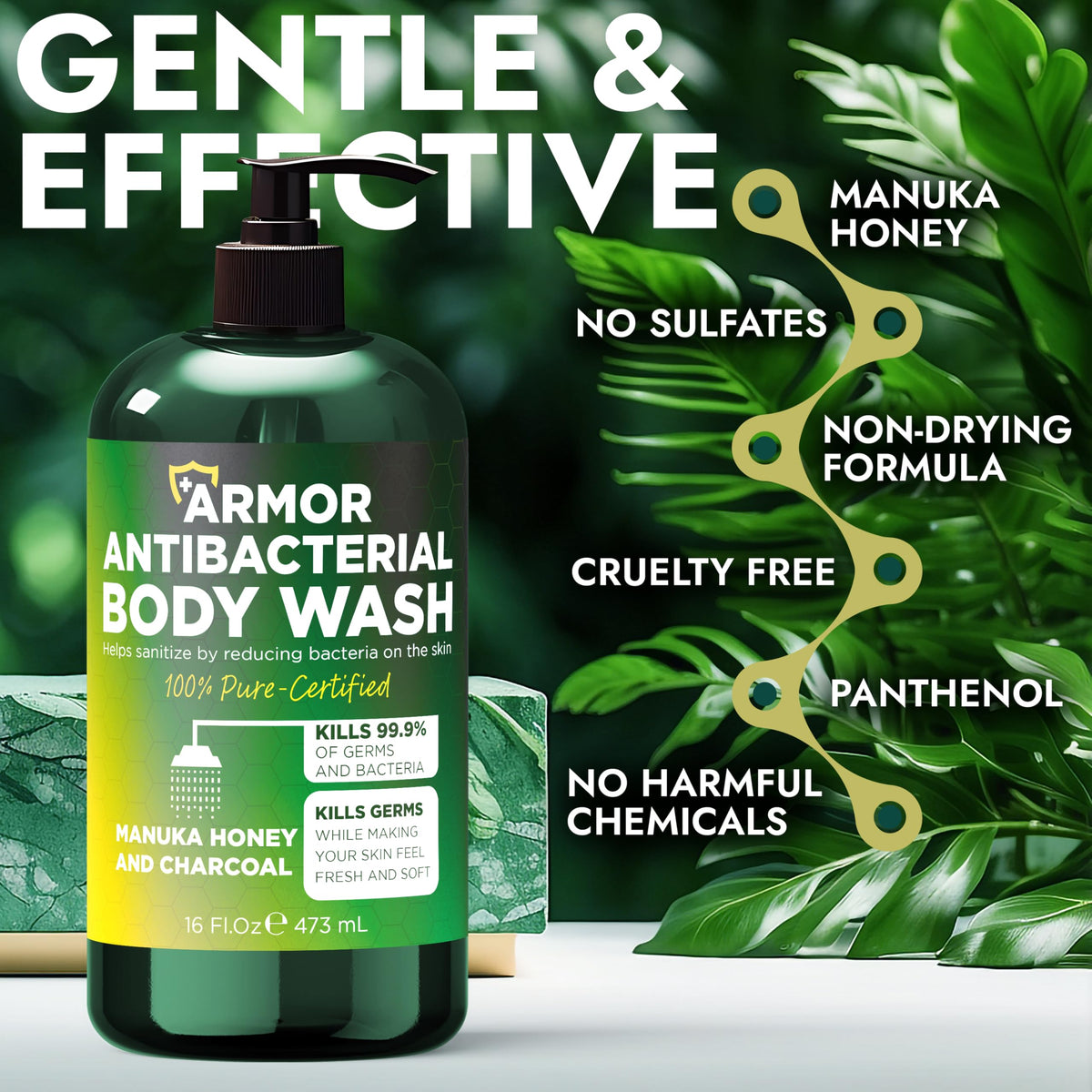 Terramed body wash with manuka honey and activated charcoal