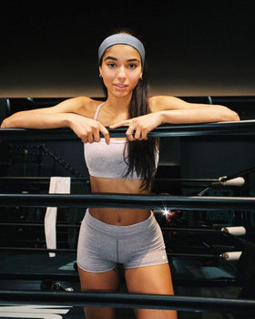 TERSE Black Headband lifestyle scene during workout