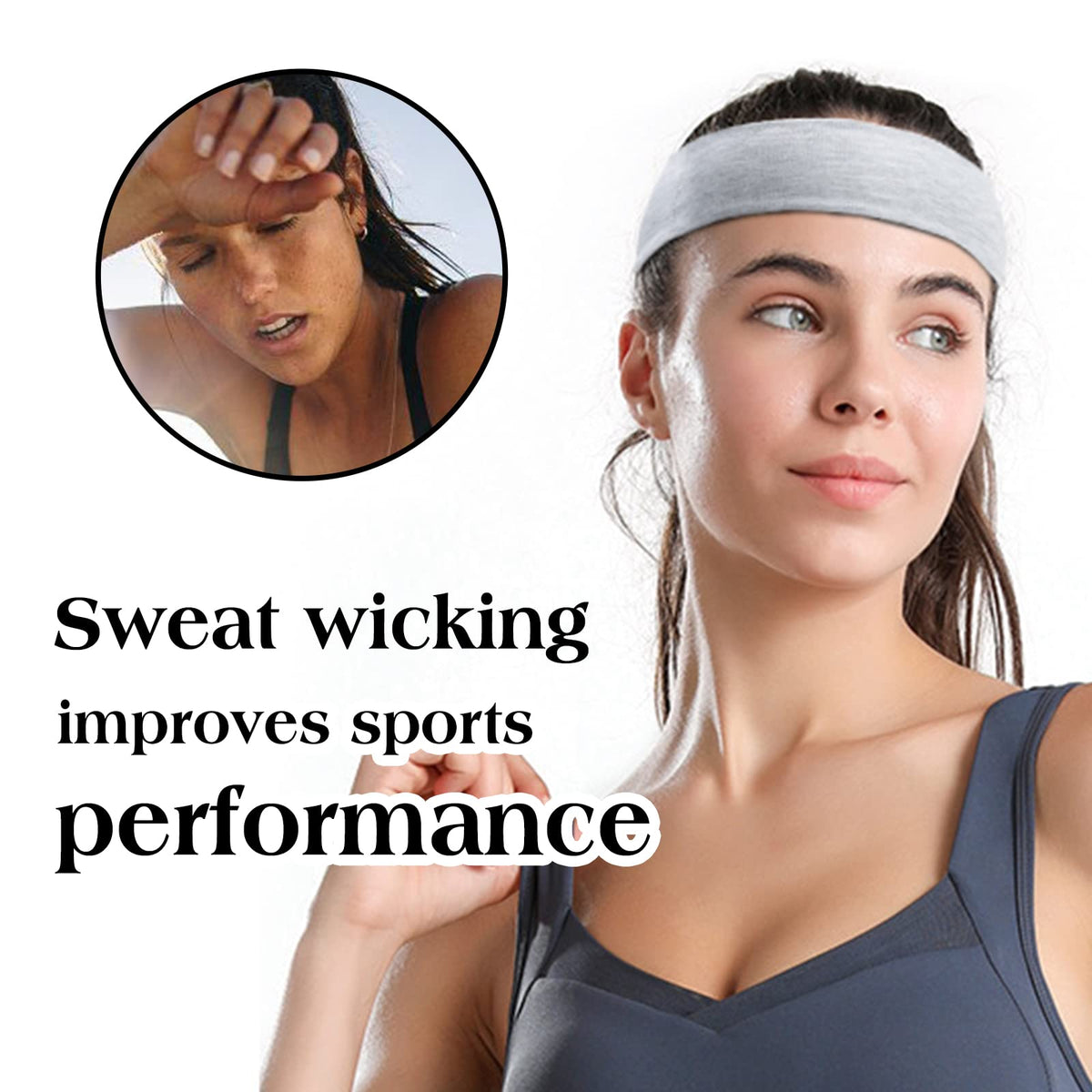TERSE Black Headbands set of six in black