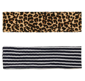 TERSE Cheetah Headband side view showcasing soft fabric