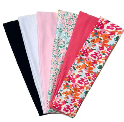 TERSE floral print headband front view in multiple colours