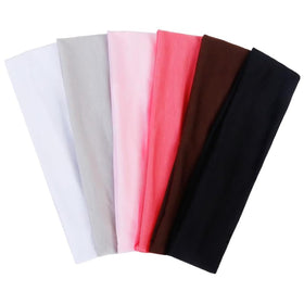 TERSE Hairband pink model front view, soft stretchy fabric