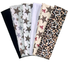 TERSE Leopard Headbands set of 6 with cheetah print and bows