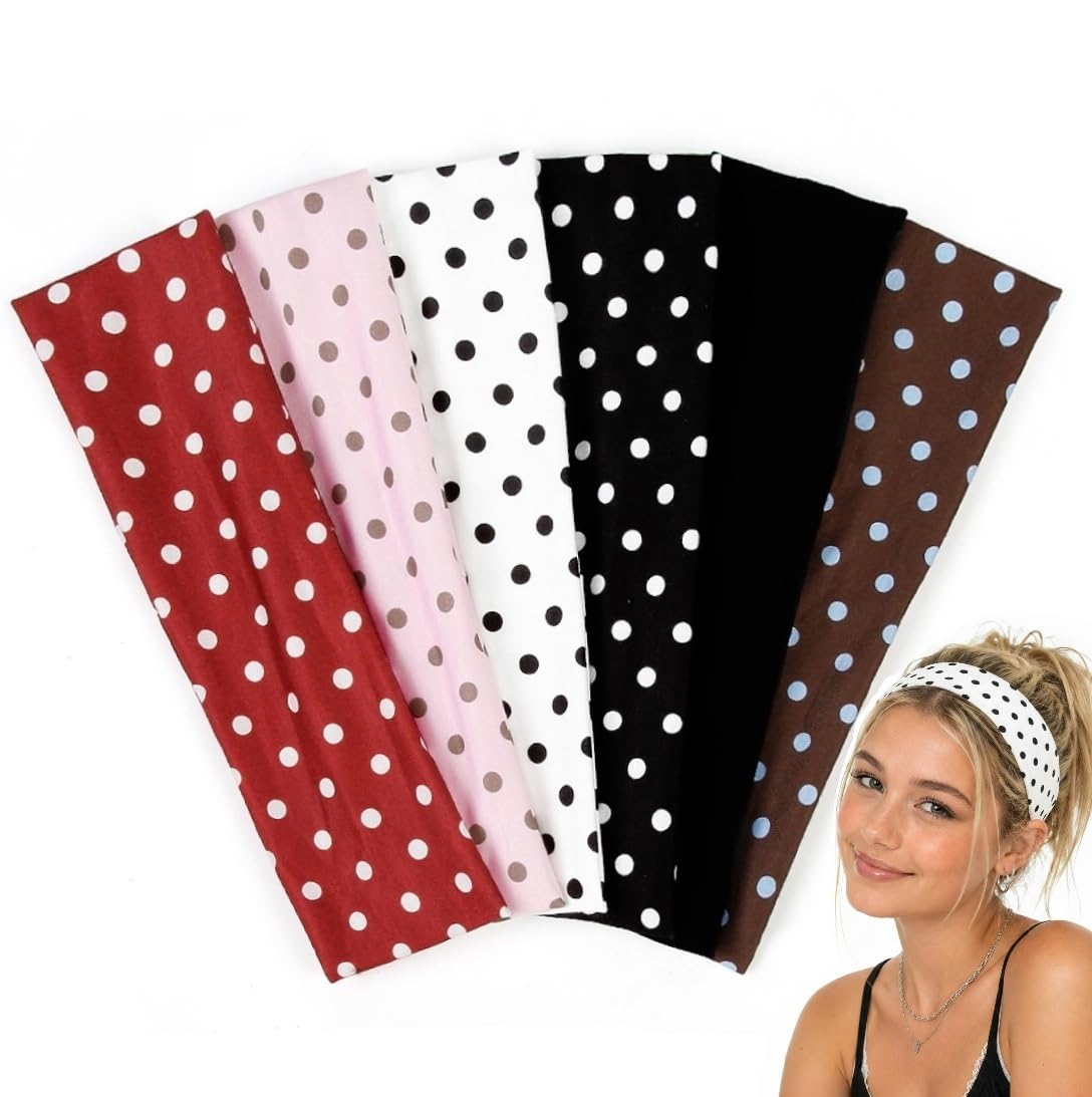 TERSE Polka Dot Headbands set of six unique designs