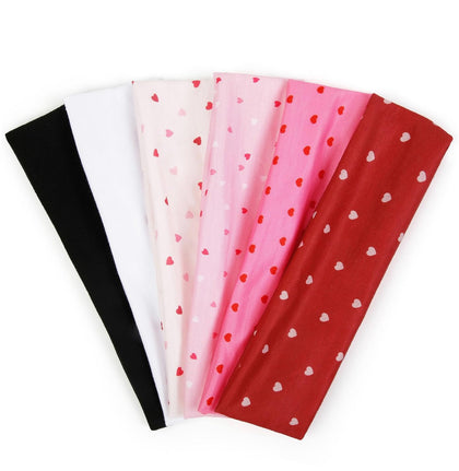 TERSE Valentine’s Day headbands 6PCS heart print designs