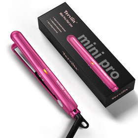 Terviiix Mini Flat Iron 1/2 inch pink design front view