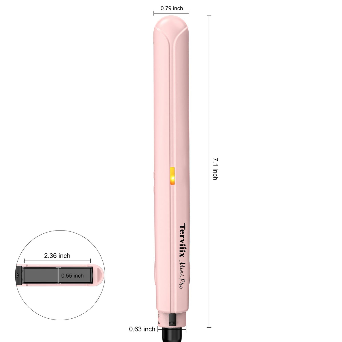 Terviiix Mini Flat Iron being used on short hair