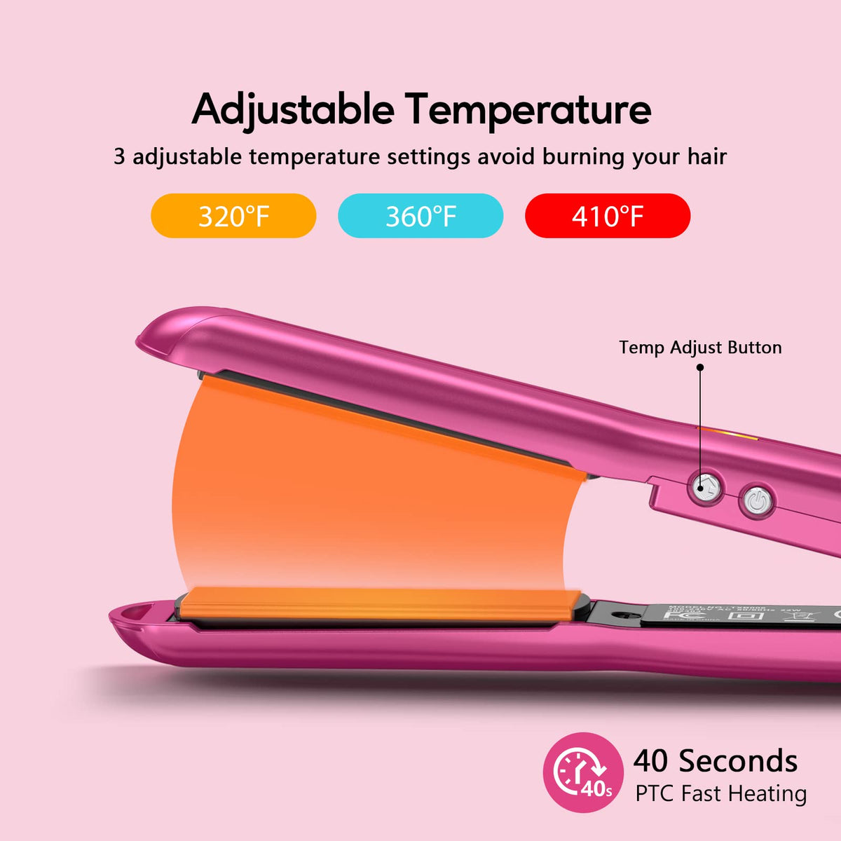 Terviiix Mini Flat Iron ceramic plates close-up