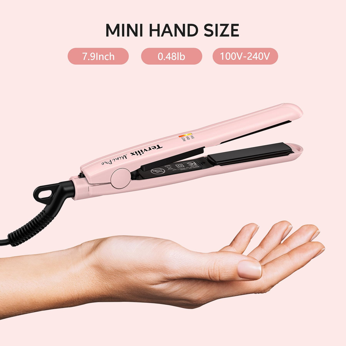 Terviiix Mini Flat Iron with adjustable temperature settings