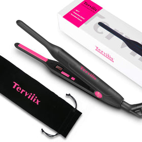 Terviiix Mini Hair Straightener front view with LCD display