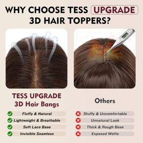 TESS Human Hair Topper back view showing length