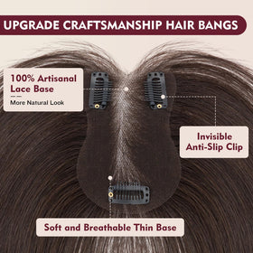 TESS Human Hair Topper packaging display