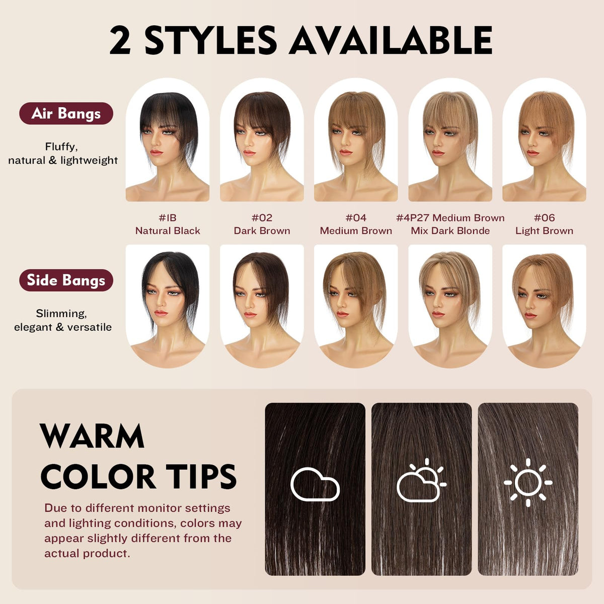 TESS Human Hair Topper packaging display
