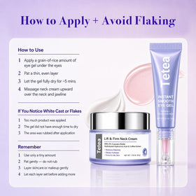 Tetea Under Eye Gel applied under eyes for refreshed look