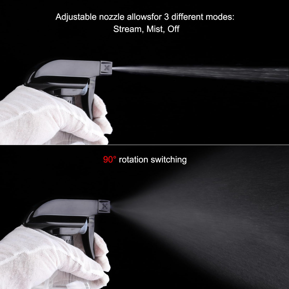 Teyssor spray bottle with mist spray setting in use